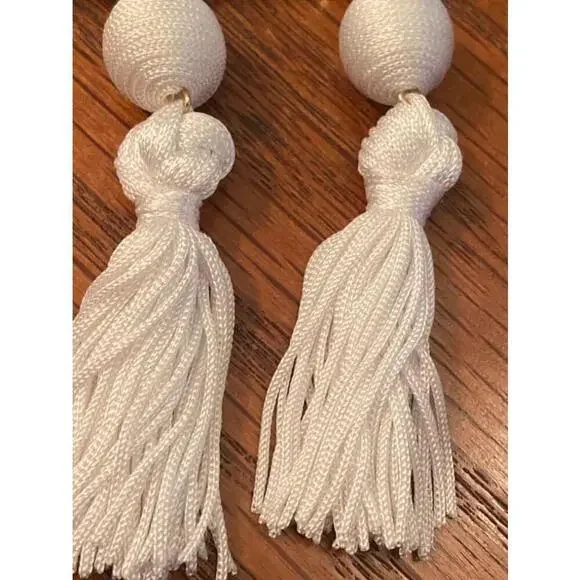 Women's Sugarfix by BaubleBar White Tassel Earrings- NWT- Nickel Free - Picture 5 of 7